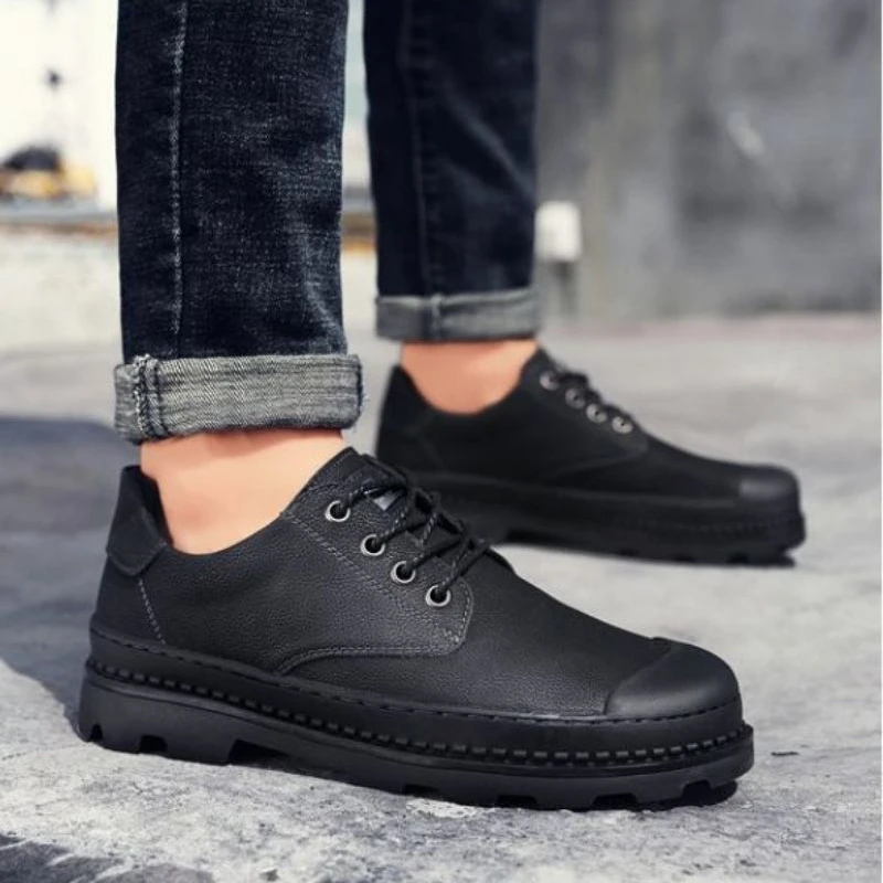 

2021 Autumn New Fashion Men's PU Lace Up Sewing Round Head Business Casual Shoes Outdoor High Quality Hot Men's Shoes KA497