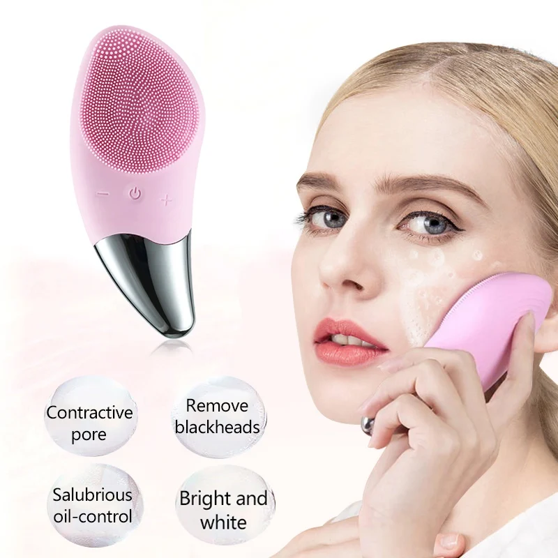 

77G Electrical Silicone Waterproof Facial Cleanser Adjustable Speed Control Massage Brush