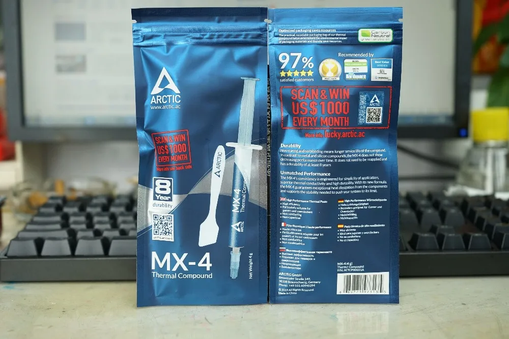 ARCTIC MX-4 4g AMD Intel процессор процессорный кулер вентилятор охлаждения термопаста VGA составной радиатор штукатурка паста