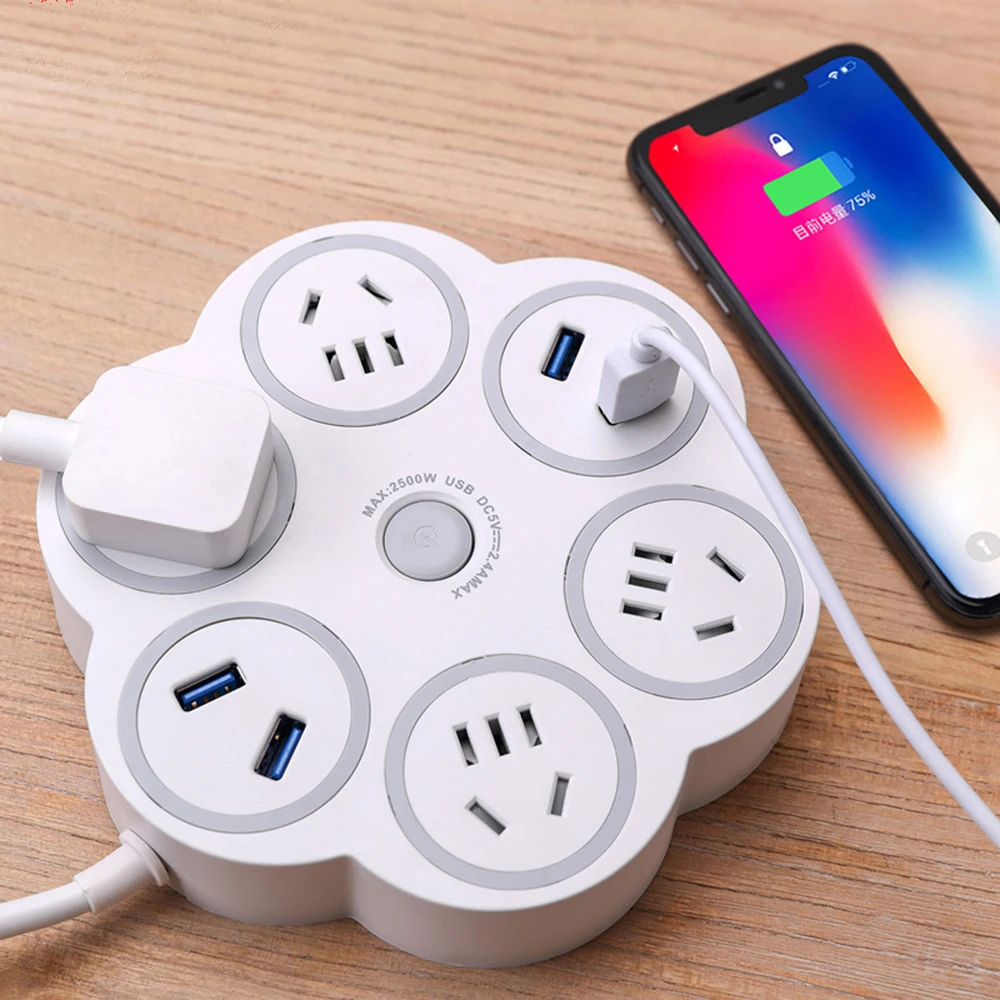 Мульти Мощность полосы 4 розетками переменного тока штепсельная вилка