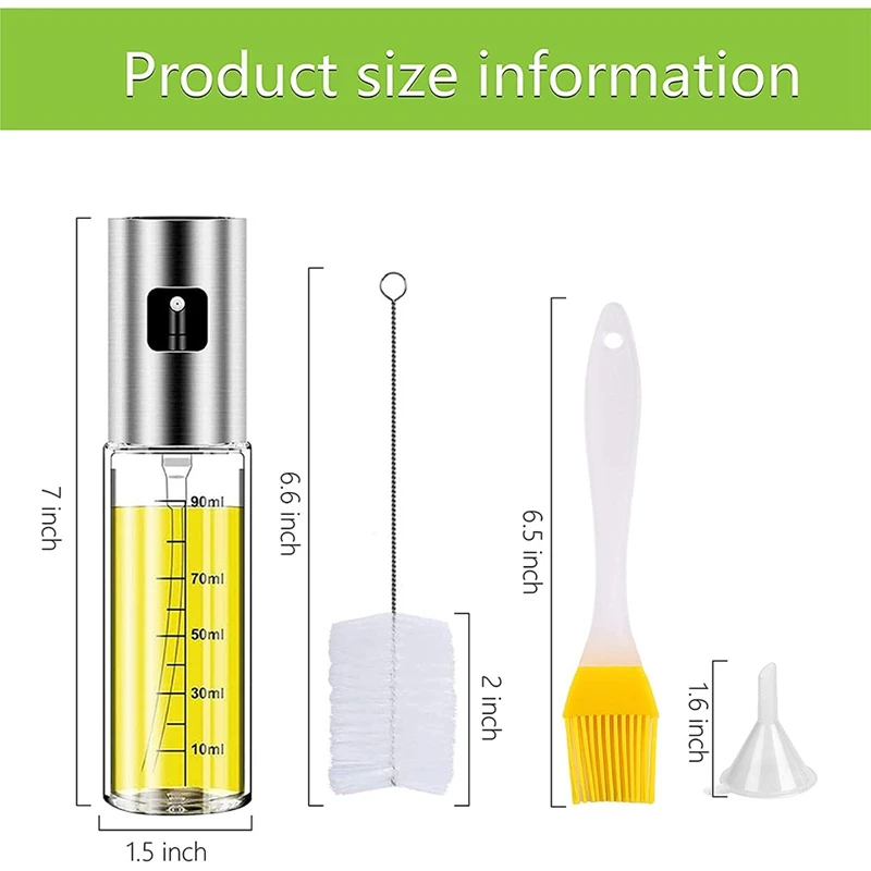 Распылитель оливкового масла для приготовления пищи многоразовый распылитель
