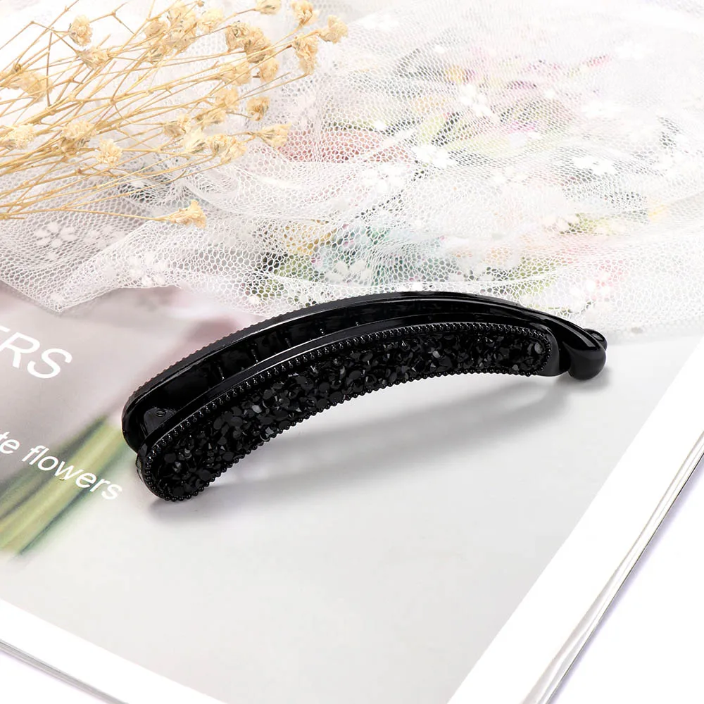 Женские кристаллы стразы банан заколка для волос аксессуары волос|Шпильки и