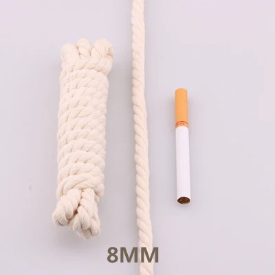 8mm round 5yards 5yd/лот высокопрочный натуральный цвет круглый плоский канат хлопок шнуры для дома ручной работы аксессуары для одежды проекты рукоделия - Цвет: 8mm round 5yards