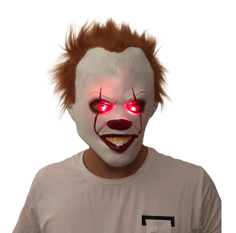 Латексная маска клоуна eyes will shine реквизит для косплея на Хэллоуин костюм