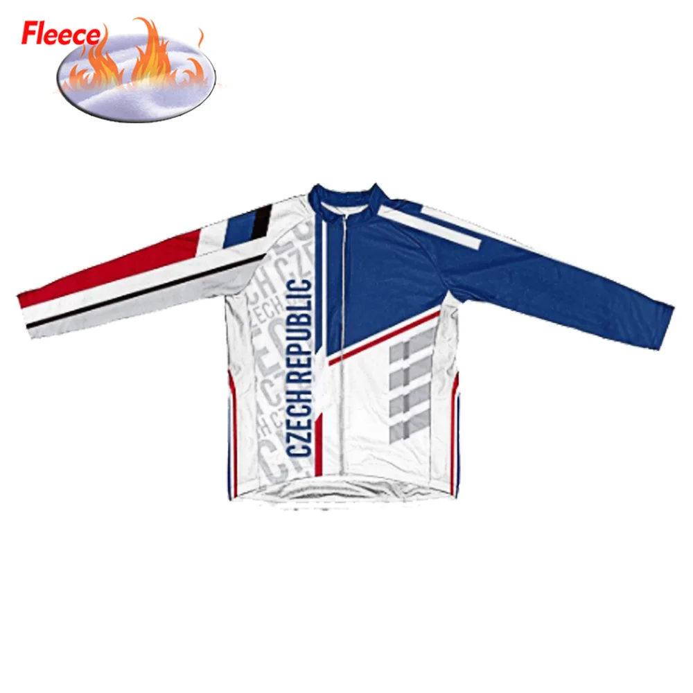Классическая Чешская Зимняя Теплая Флисовая Мужская велосипедная Джерси для