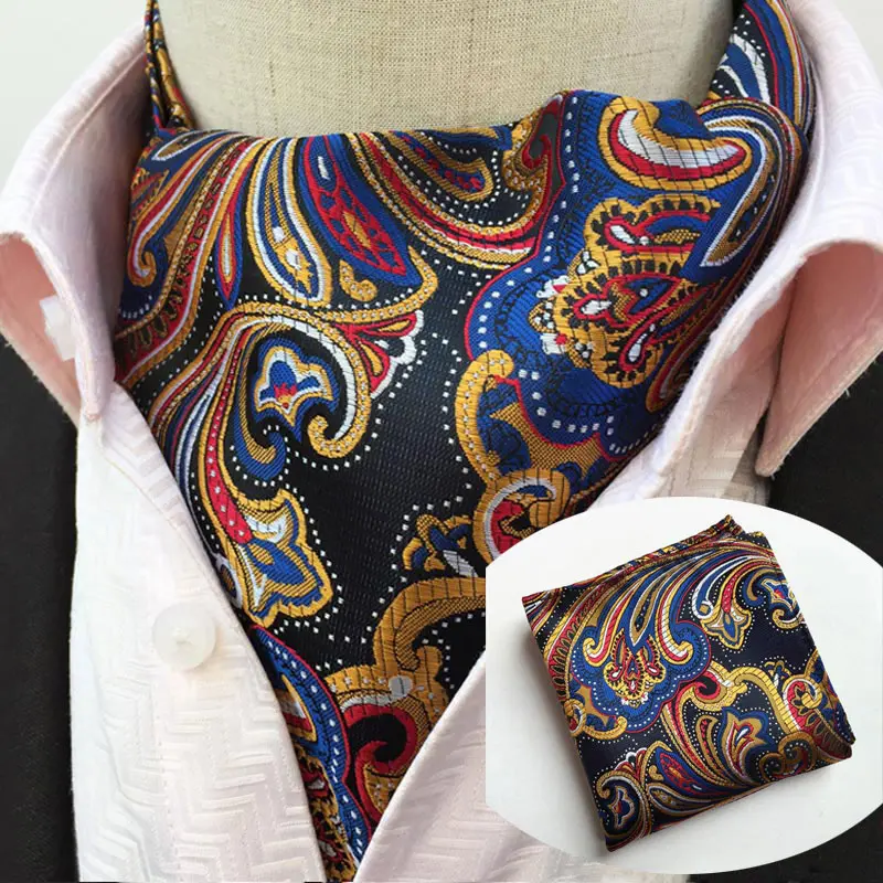 Горячая распродажа мужской галстук набор платок Шелковый Цветочный жаккардовый