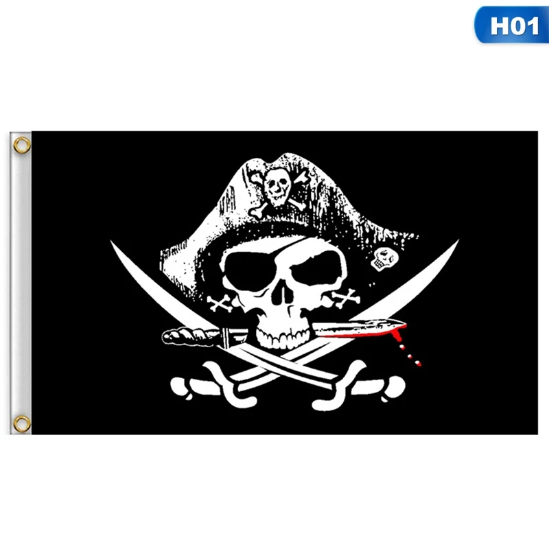 

60x90CM Home Party Holiday Decoration Banner Pirate Flag Printing Banner Skull Flag