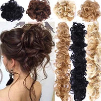 aosi womens curly chignon with rubber band heat resistance synthetic scrunchie wrap hair extension