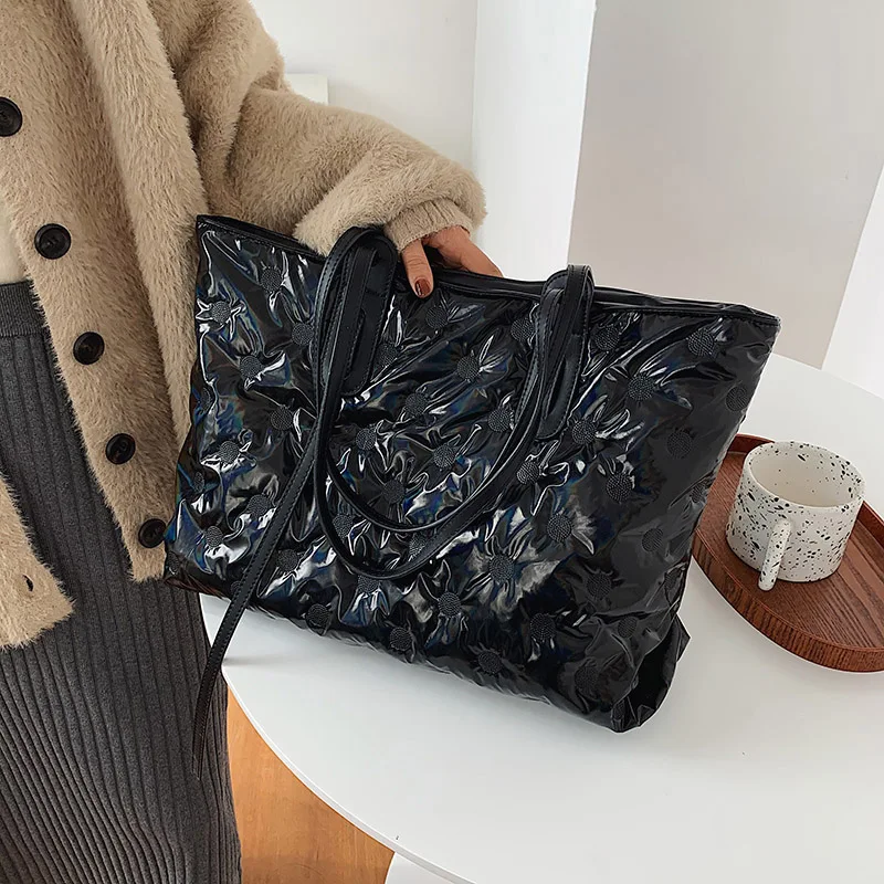 

High Quality Space Cotton Shoulder Bags For Women 2021 New Down Bag Fashion Lady Handbags Tote Bags Luxury Designer Shopper Bag