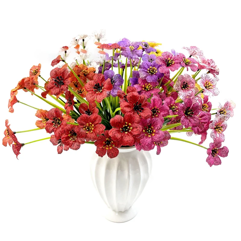 

Artificial Flowers 5 Heads Cloth Violet For Wedding Party Home Garden Decorations DIY Craft Wall Flower Fake Flower Decoration