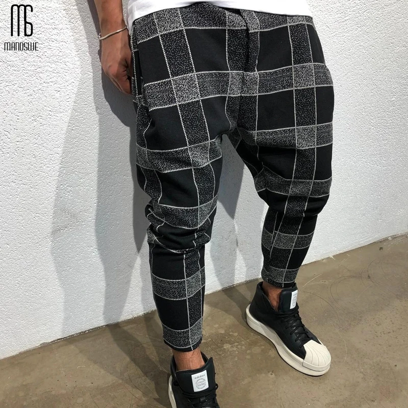 Мужские брюки карандаш Manoswe красные классические в клетку винтажном стиле