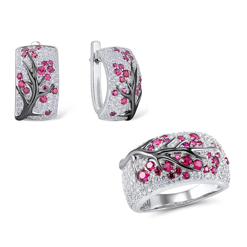 Роскошные микро проложить кубический циркон краска синий цветок серьги гвоздики