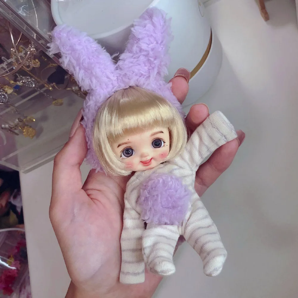 

OB11 doll with makeup+eyes+ wig+Bunny girl clothes 1/8 BJD doll with OB11body With magnet feet Complete set of doll