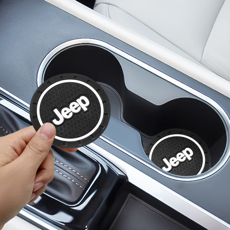 

1/2x Car Coaster Water Cup Holder Non-slip Mat Car Styling for Jeep Renegade Grand Cherokee Wrangler Compass Patriot Accessories