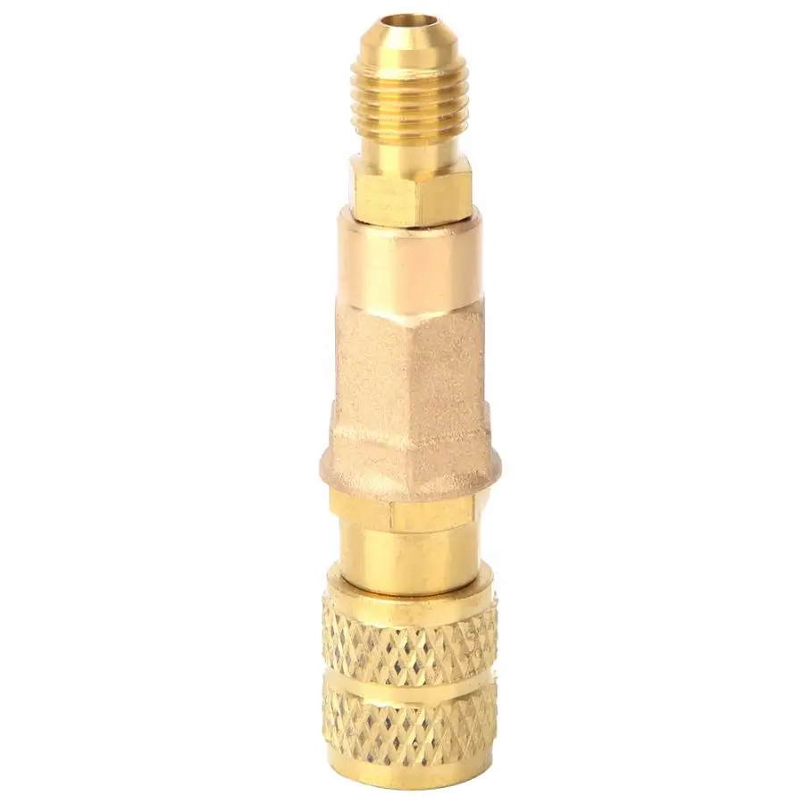 G1/4 латунь R410 Холодильный шаровой клапан адаптер 45BAR хладагент Соединитель с