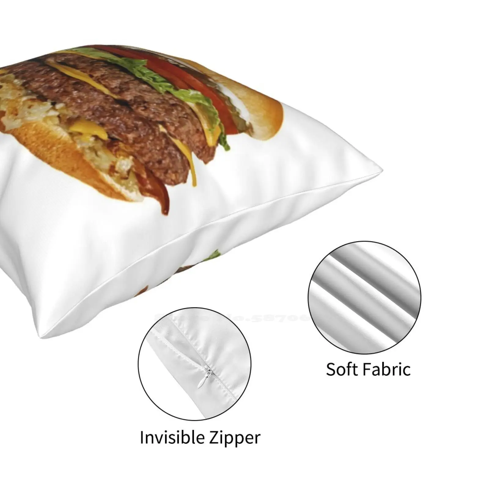 Двойной чизбургер смешная милая декоративная наволочка квадратная для подушки