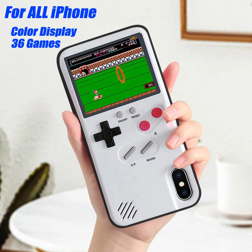 Полноцветный дисплей GameBoy чехол для телефона для iphone 11 Pro MAX чехол Ретро тетрис игра задняя крышка для iphone XS MAX 6 7 8 plus X XR