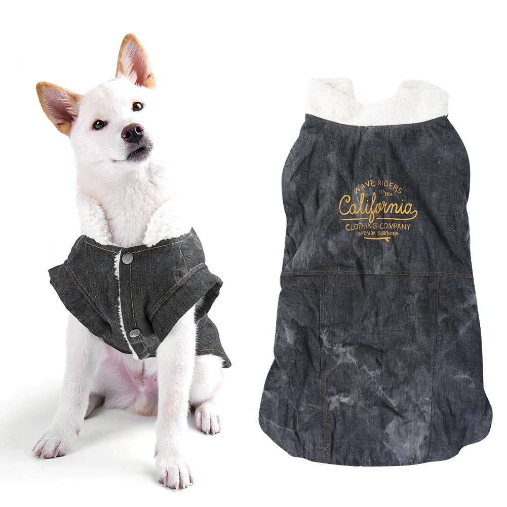 

Autumn Winter Cotton Western Boy Black Thicken Soft Comfortable Pet Clothes Warm Coat Clothing Cotton Clothes For Dogs