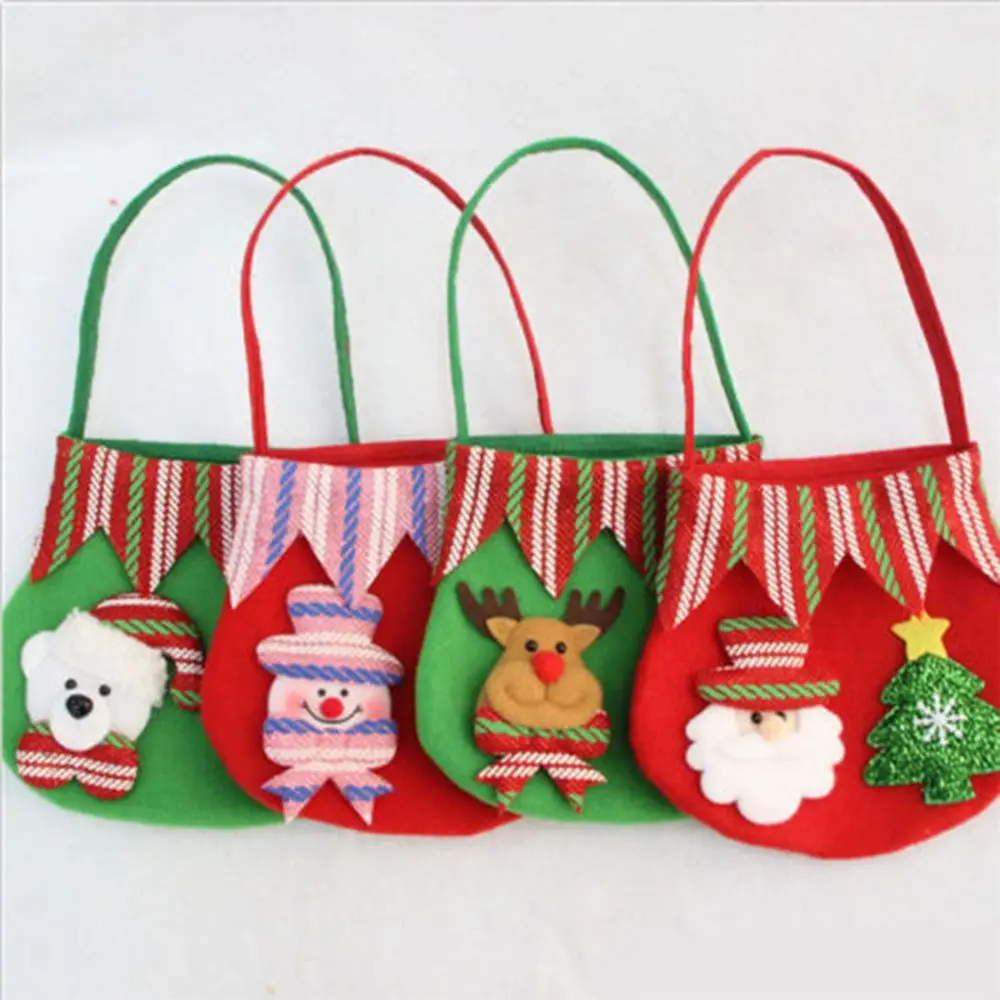 

1 шт. Рождество Apple Подарочный пакет конфеты сумка веселые рождественские сумки для конфет Рождественский Декор MDAU Санта Клаус Сумки из нату...