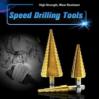 3pcs 3 12 4 12 4 20mm hss straight groove step drill bit titanium coated wood metal hole cutter core drilling wood hole tools se