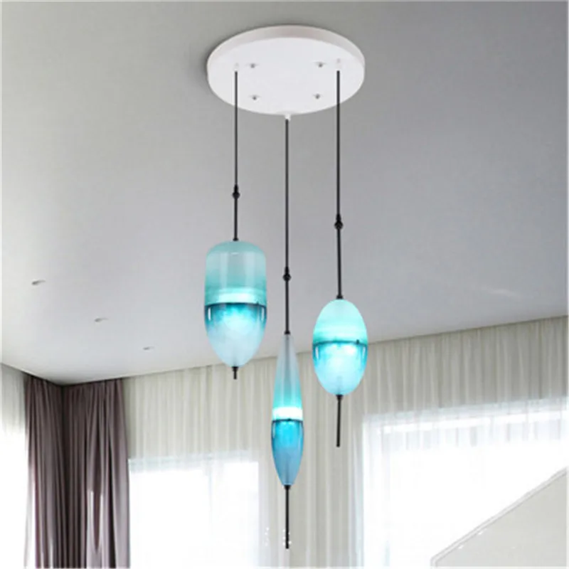Northern Europe Glass Lamp Creative Restaurant Coffee Shop Bar Club Front Desk Clothing Gradual Change Blue Light | Лампы и освещение