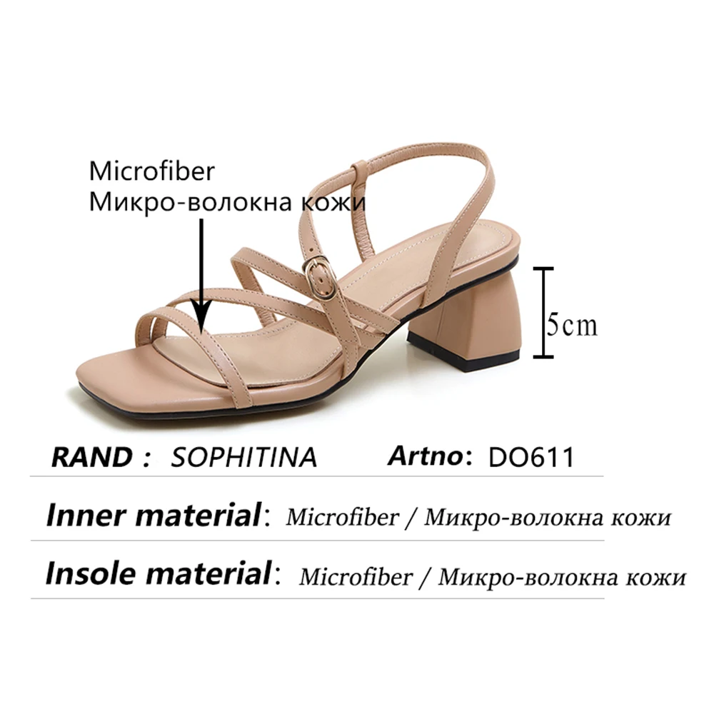 

SOPHITINA Women's Sandals Classic Narrow Band Buckle Popular Ladies Shoes Thick Heel Comfortable Summer Female Shoes New DO611