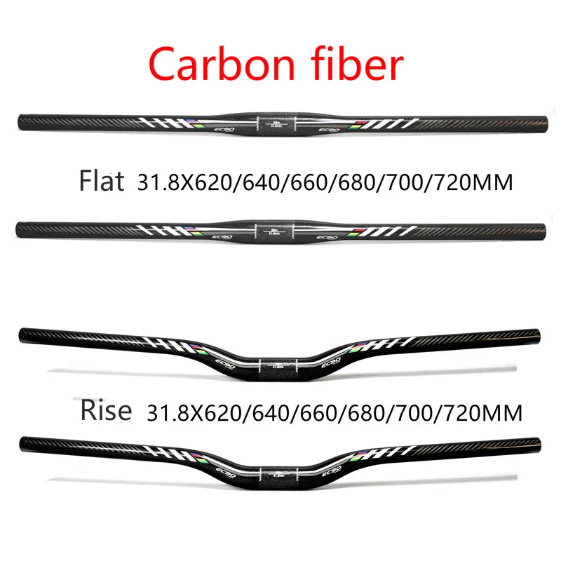 

Full carbon bicycle handlebar mountain bike handlebar mtb flat / rise handlebar 31.8*620/640/660/680/700/720mm 3k bike parts