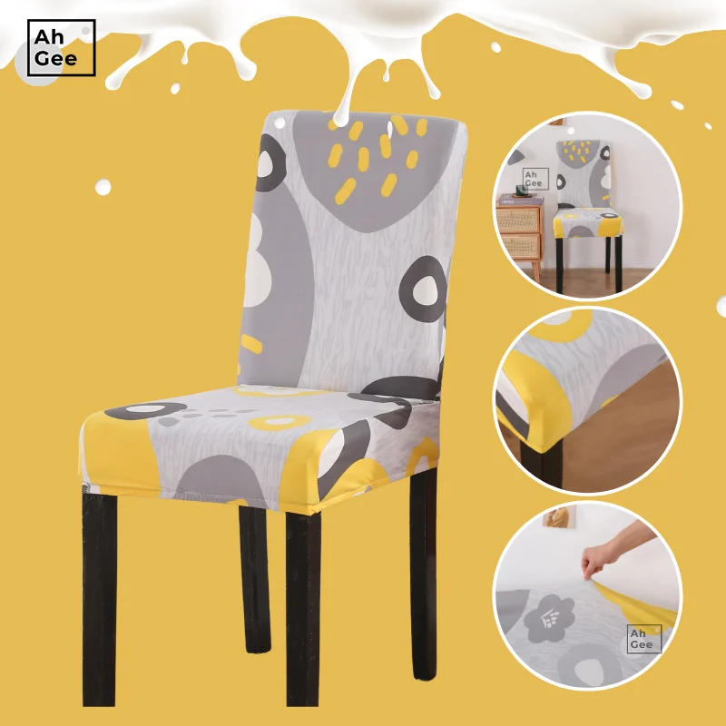 

Solid Dining Chair Wedding Chair Covers With Back Milk Silk Fabric Slipcover Chair Spandex Chair Cover Home Chairs For Kitchen