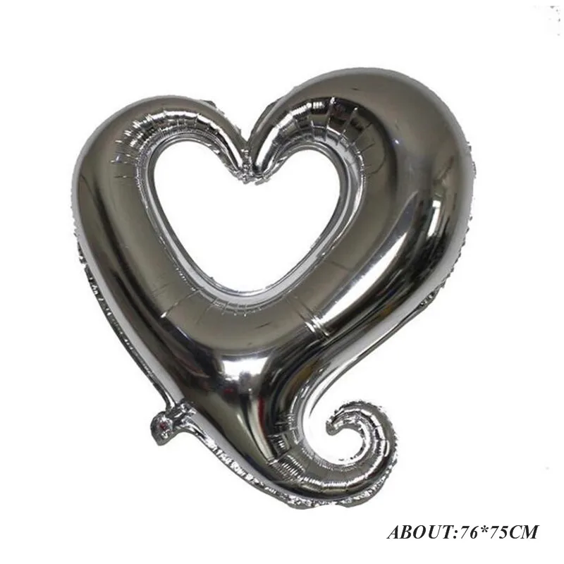 Лигатуры love письмо Фольга шар Юбилей на свадьбу, день рождения, День Святого Валентина вечерние украшения с надписью I love you(я тебя люблю), с блестками для студийной Фотокабины - Цвет: heart silver