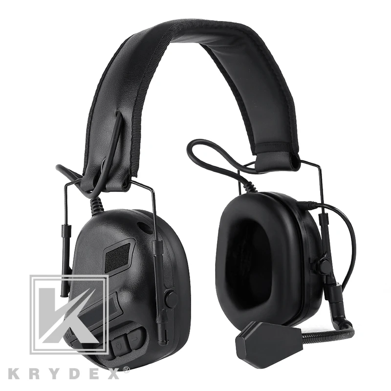 

KRYDEX 5 Gen Tactical Headset W/ Micphone Peltor BK Noise Reduction Sound Pick Up Communication Electronic Detachable Headphone
