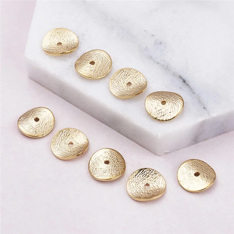10 шт латунных бусин распорные бусины Плоские Круглые для самостоятельного