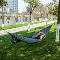 double portable camping hammock outdoor tourist garden hanging hammocks parachute nylon hiking hammock for backpacking travel
