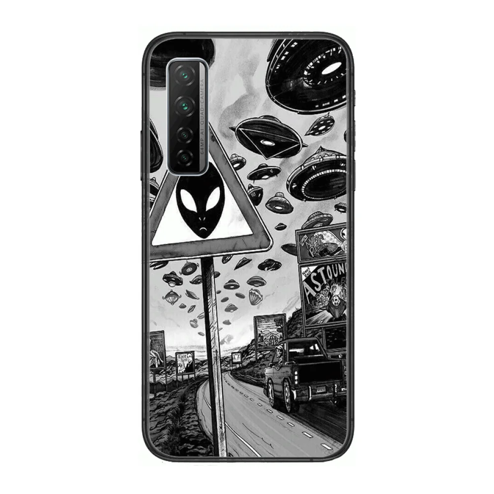 

UFO Shockproof Phone Case For Huawei Nova p10 lite 7 6 5 4 3 Pro i p Smart ZBlack Etui 3D Coque Painting Hoesje