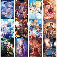 genshin impact anime diamond painting game character cross stitch mosaic picture decoration painting room 5d wall sticker