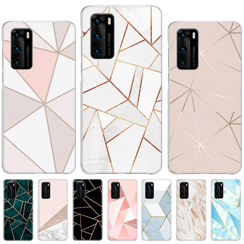

Geometric Pattern Case For Huawei Honor 8X 10 lite 20 20S 30 30S 50 50SE Pro Y5 Y6 Y7 2019 P Smart Z 2021 Fundas Cover Coque