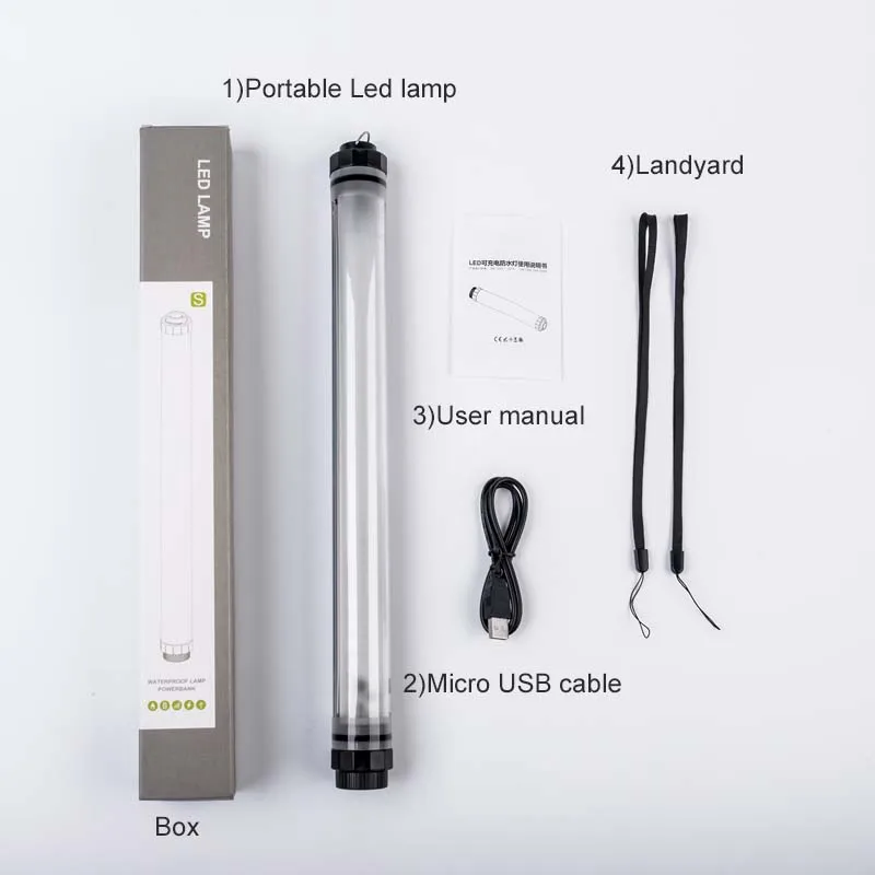 

USB Rechargable Waterproof Camping Light IP68 8000mAh Battery Camping Tent Light Powerbank Video Light for POP UP Tent Fishing