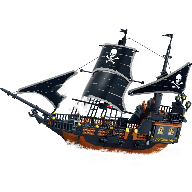 

Gudi The Black Pearl Pirates Ship Of The Caribbean Large Models Bricks Building Blocks Toy Gift Compatible Playmobil 9115 652PCS