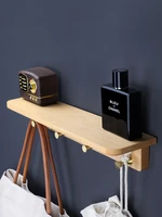 walnut brass bathroom shelf soap cosmetic shower shampoo rack with hooks nail free towel bar organizer holder wall mounted