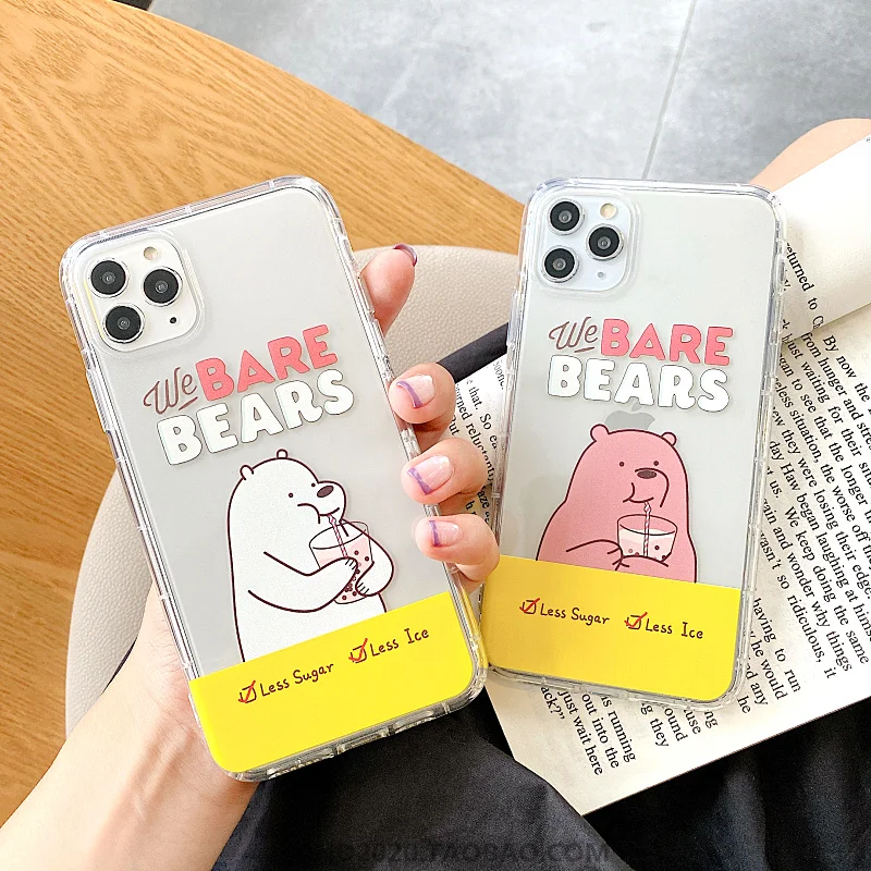 

Прозрачный силиконовый чехол с милым медведем для iPhone 11 Pro Max XR 8 7 6Plus