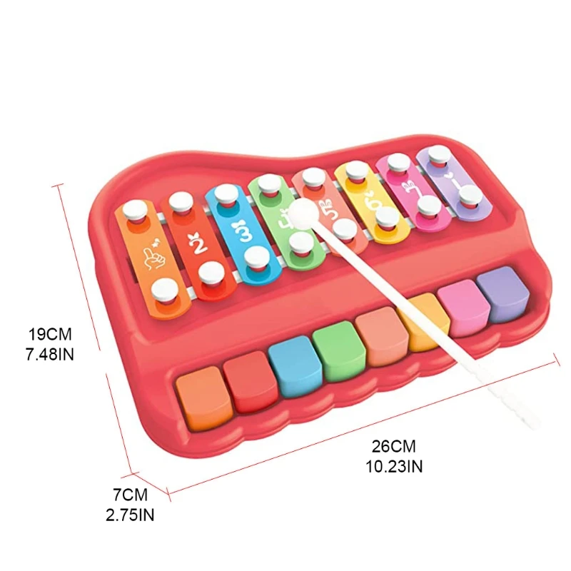 

null 2 in 1 Baby Piano Xylophone with 8 Multicolored Keyboard Preschool Educational Musical Learning Instrument Toys Gift for