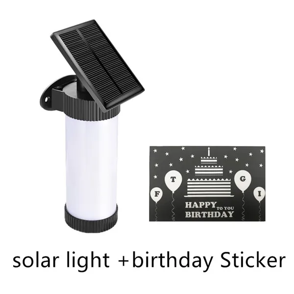 Birthday solarlight Солнечные огни пламени Открытый, водонепроницаемый мерцающий датчик Настенные ночные светильники для рождества/гирлянда - Испускаемый цвет: Birthday solarlight