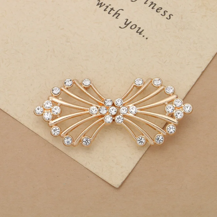 One Pair Fashion Women Decor Shiny Crystal Cape Cloak Clasps Fasteners Buckle Brooch Clip | Дом и сад