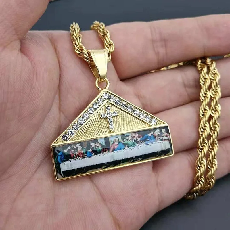 Оптовая продажа с фабрики высокое качество мужской крест Золотой Большой Иисуса