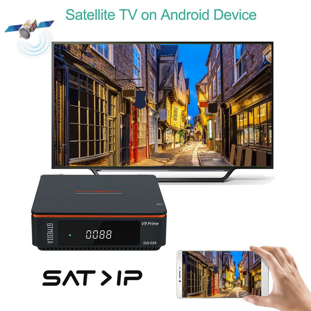 GTmedia V9 Prime Спутниковый ТВ-ресивер DVB-S / S2 S2X 1080P HD Цифровой декодер H.265 HEVC 10-битный