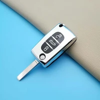 tpu folding style remote control key cover case for peugeot 107 207 307 308 407 607 s for citroen c2 c3 c4 c5 c6 car accessorie