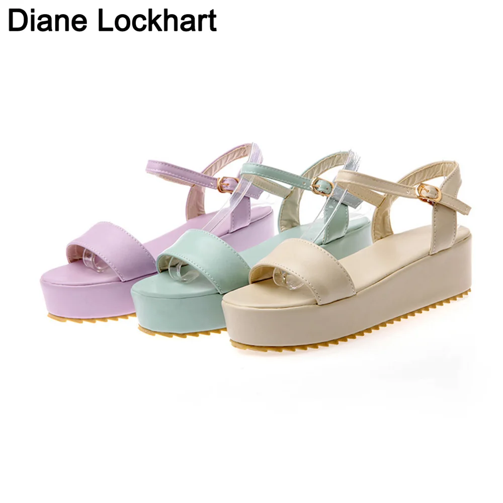 

Summer Platform Sandals Fashion Women Strap Gladiator Wedges Casual Shoes Girl Peep Toe femme Flat Sandal Sandalias de mujer 32