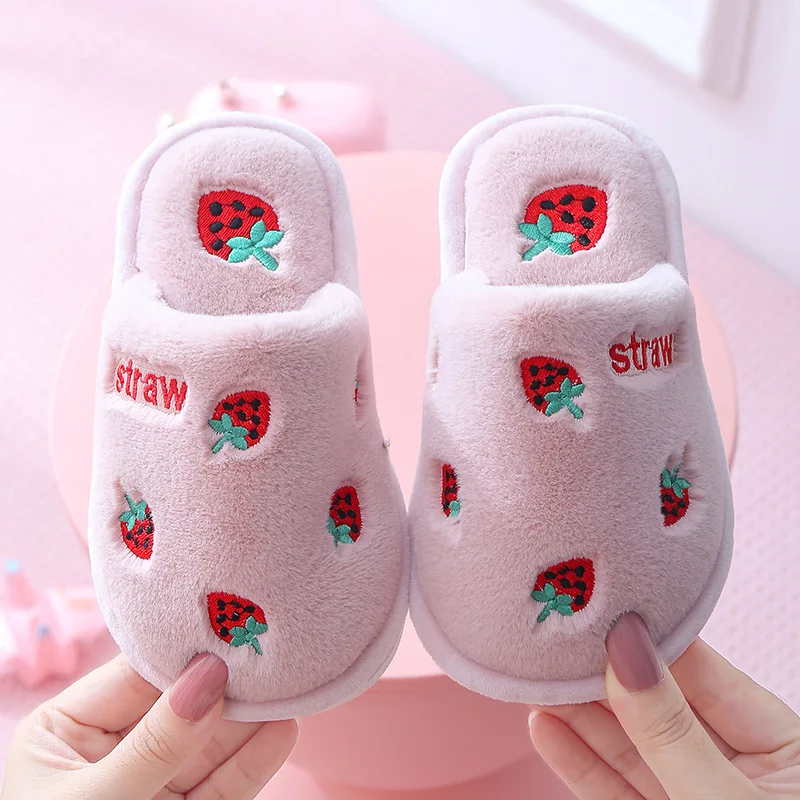 Женские тапочки Сезон осень зима Милая домашняя обувь с рисунком фруктов для