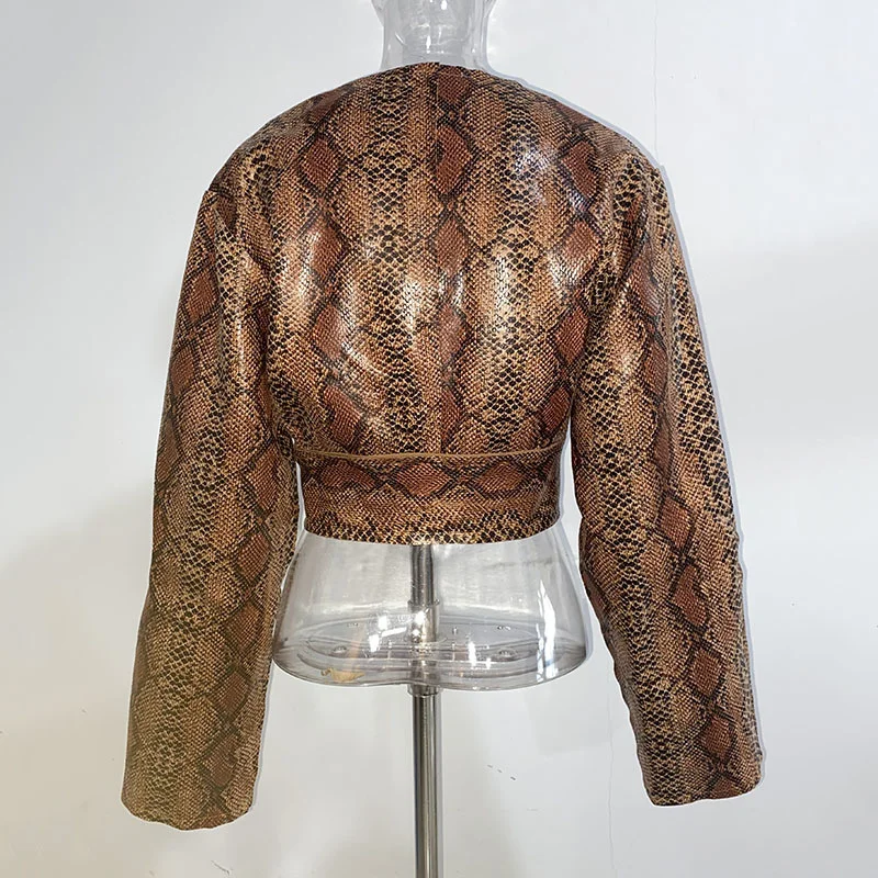 Женское короткое пальто с длинным рукавом DEAT повседневное из искусственной кожи