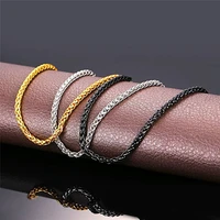 stainless steel gold black keel chain necklace bracelet fashion jewelry for women men wedding birthday party gift 3456mm