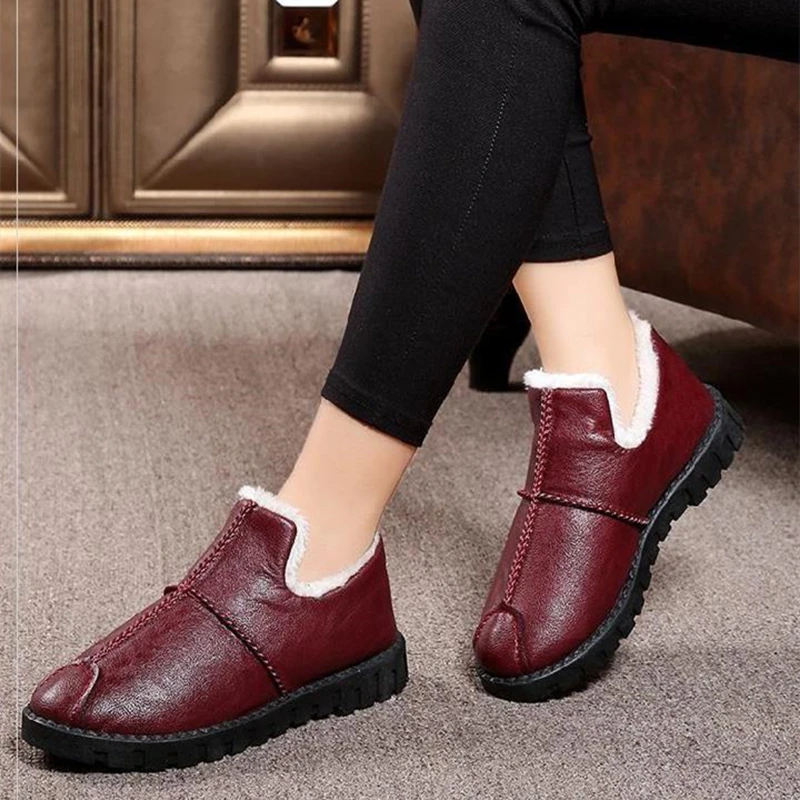 

New Fashion Female Short Plush Snow Boots Comfy Flat with Winter Warm Fur Boots Women Casual Shoes Woman Booties Boots Flats